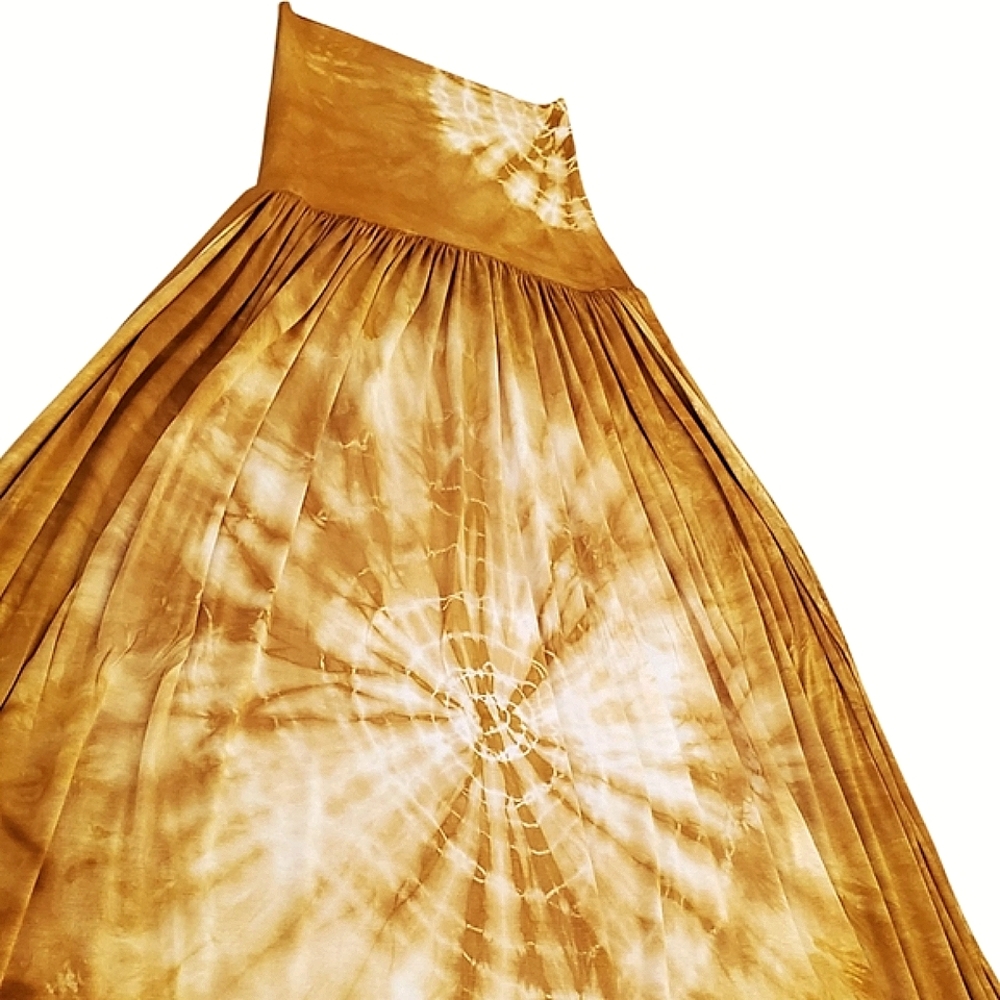 Side Slit Maxi Skirt W/ Sunburst Tie Dye Design Rayon Festival Boho Sexy Hippie - Picture 4 of 15